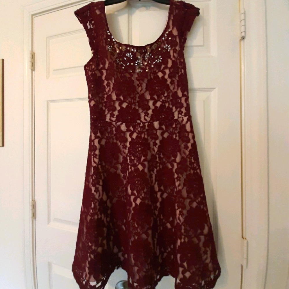 Burgundy Lace Dress